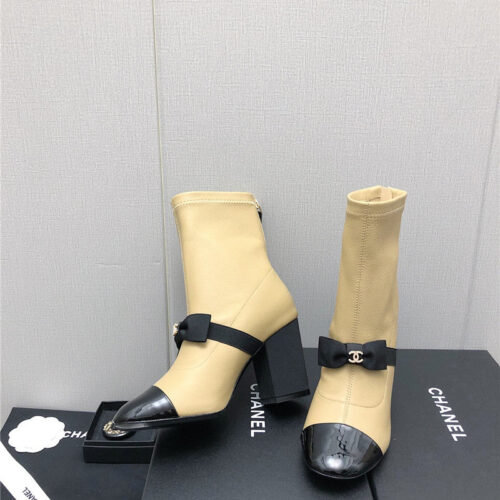 High Quality Luxury Chanel Explosion Bow Snow White Short Boots – Style 91974 product detail