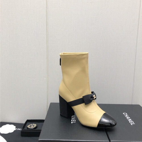 High Quality Luxury Chanel Explosion Bow Snow White Short Boots – Style 91974 product detail