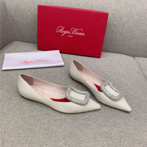 High Quality Luxury Roger Vivier Classic Diamond Buckle Silk Pumps – Style 14612