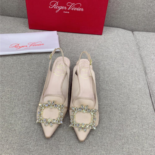 High Quality Luxury Roger Vivier Classic Diamond Buckle Silk High Heel Pumps product detail
