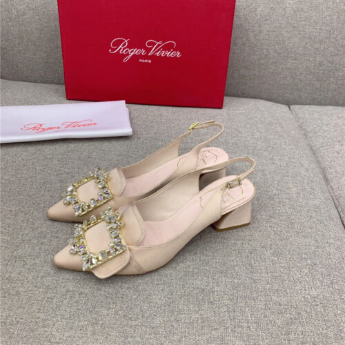High Quality Luxury Roger Vivier Classic Diamond Buckle Silk High Heel Pumps