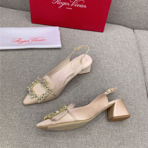 High Quality Luxury Roger Vivier Classic Diamond Buckle Silk High Heel Pumps product detail