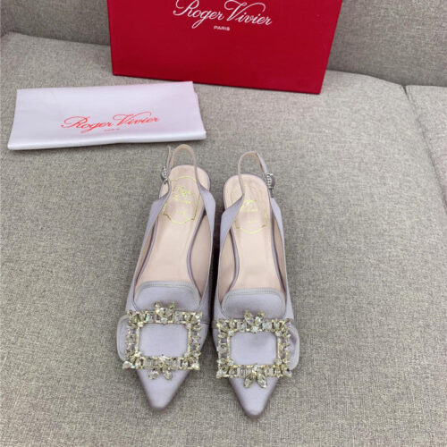High Quality Luxury Roger Vivier Classic Diamond Buckle Silk High Heel Pumps – Style 18004 product detail