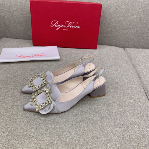 High Quality Luxury Roger Vivier Classic Diamond Buckle Silk High Heel Pumps – Style 18004