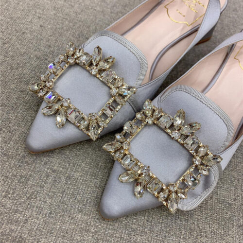 High Quality Luxury Roger Vivier Classic Diamond Buckle Silk High Heel Pumps – Style 18004 product detail
