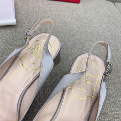 High Quality Luxury Roger Vivier Classic Diamond Buckle Silk High Heel Pumps – Style 18004 product detail