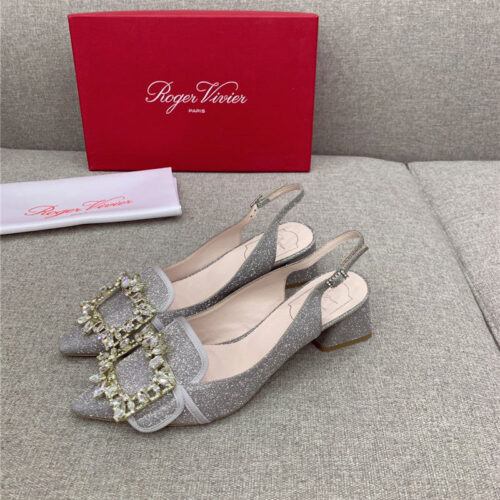 High Quality Luxury Roger Vivier Classic Diamond Buckle Silk High Heel Pumps – Style 16308