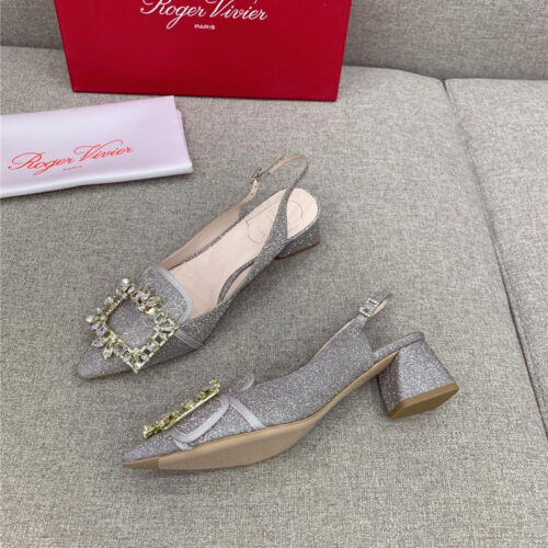 High Quality Luxury Roger Vivier Classic Diamond Buckle Silk High Heel Pumps – Style 16308 product detail