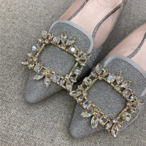 High Quality Luxury Roger Vivier Classic Diamond Buckle Silk High Heel Pumps – Style 16308 product detail