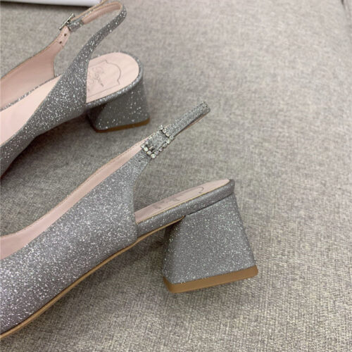High Quality Luxury Roger Vivier Classic Diamond Buckle Silk High Heel Pumps – Style 16308 product detail