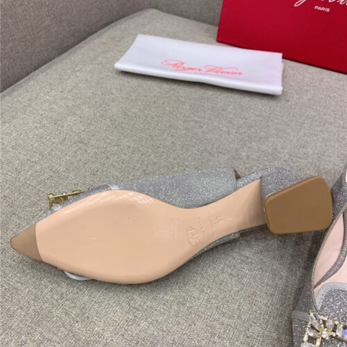 High Quality Luxury Roger Vivier Classic Diamond Buckle Silk High Heel Pumps – Style 16308 product detail