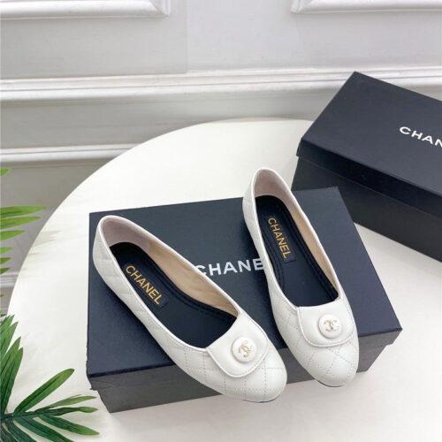 High Quality Luxury Chanel Counter Catwalk Style Ribbed Flat Shoes – Style 81990