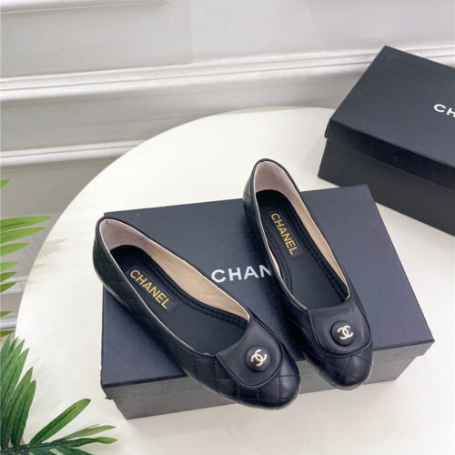 High Quality Luxury Chanel Counter Catwalk Style Ribbed Flat Shoes
