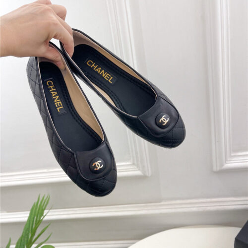 High Quality Luxury Chanel Counter Catwalk Style Ribbed Flat Shoes alternate view