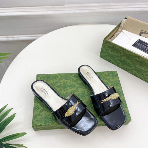 High Quality Luxury Gucci New Metal Snake Head Slippers – Style 56019
