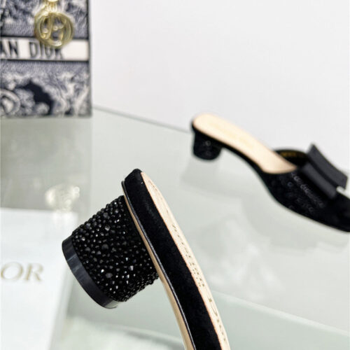 High Quality Luxury Dior Pearl Square Buckle Retro Ballet High Heels product detail