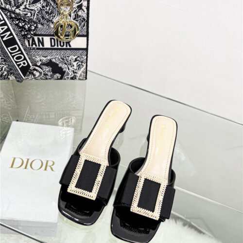 High Quality Luxury Dior Pearl Square Buckle Retro Ballet High Heels – Style 42918 alternate view