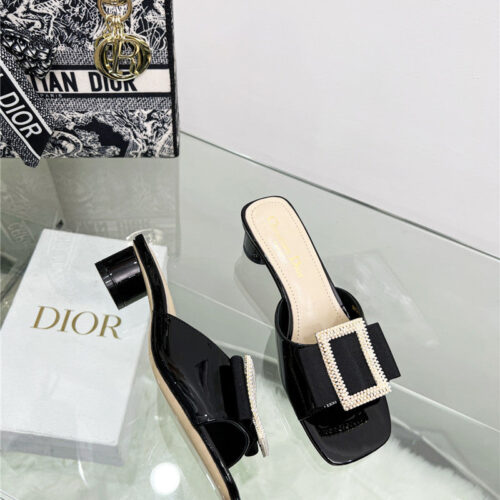 High Quality Luxury Dior Pearl Square Buckle Retro Ballet High Heels – Style 42918 product detail