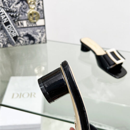 High Quality Luxury Dior Pearl Square Buckle Retro Ballet High Heels – Style 42918 product detail