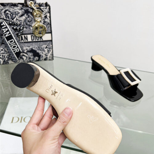 High Quality Luxury Dior Pearl Square Buckle Retro Ballet High Heels – Style 42918 product detail