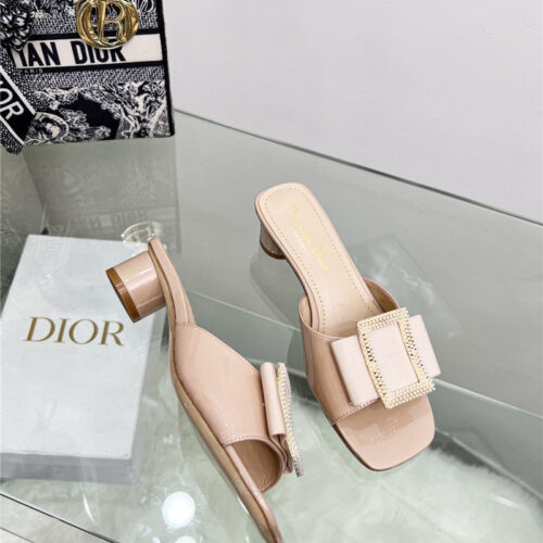 High Quality Luxury Dior Pearl Square Buckle Retro Ballet High Heels – Style 01670 product detail