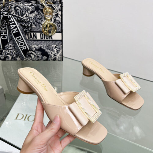 High Quality Luxury Dior Pearl Square Buckle Retro Ballet High Heels – Style 01670 alternate view