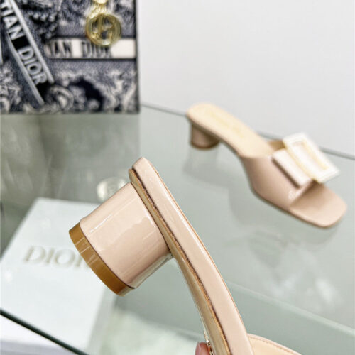 High Quality Luxury Dior Pearl Square Buckle Retro Ballet High Heels – Style 01670 product detail