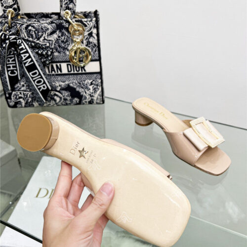 High Quality Luxury Dior Pearl Square Buckle Retro Ballet High Heels – Style 01670 product detail
