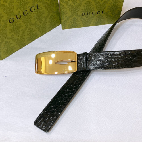 High Quality Luxury Gucci Vintage Letter G Buckle Wide Belt – Style 51046 alternate view