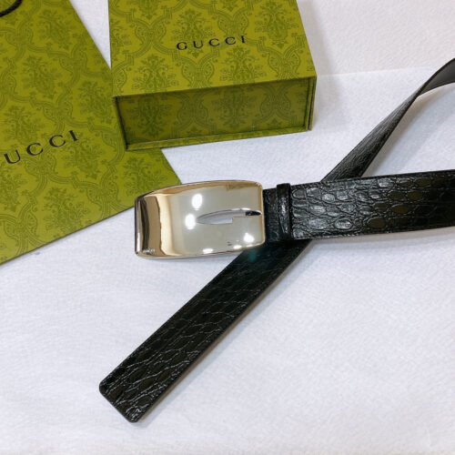 High Quality Luxury Gucci Vintage Letter G Buckle Wide Belt – Style 16582 alternate view