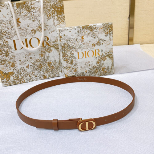 High Quality Luxury Dior New C D Buckle Brass Calfskin Belt – Style 37670