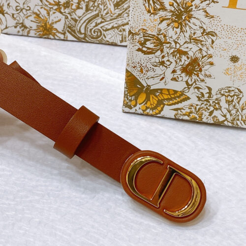 High Quality Luxury Dior New C D Buckle Brass Calfskin Belt – Style 37670 product detail