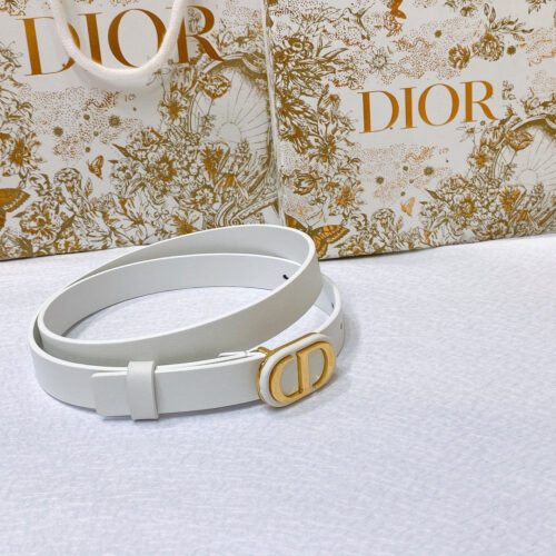 High Quality Luxury Dior New C D Buckle Brass Calfskin Belt – Style 35974 alternate view