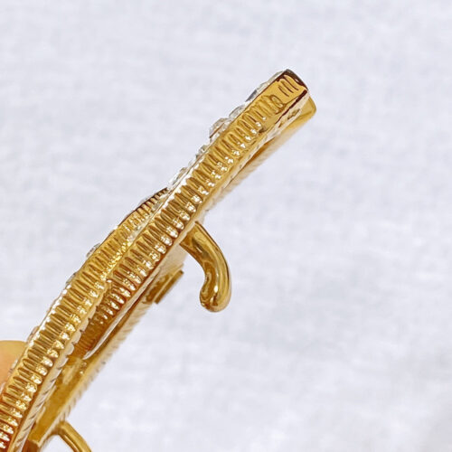 High Quality Luxury Chanel Rhinestone Golden Brass Metal Logo Buckle Calfskin Belt product detail