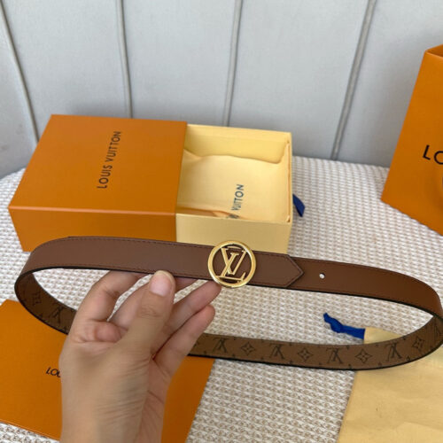 High Quality Luxury Louis Vuitton Reversible Womens Original Single Belt