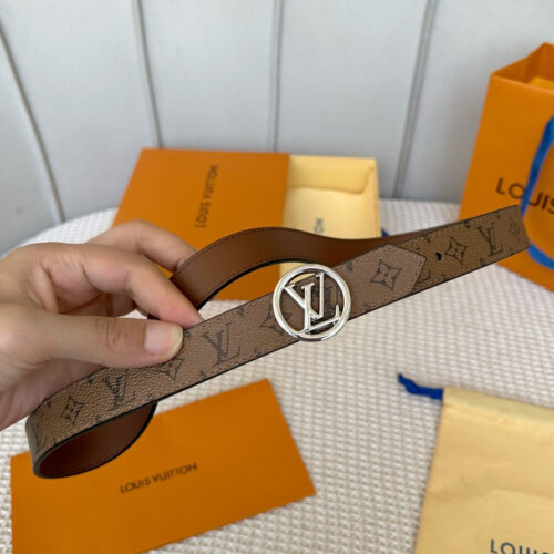 High Quality Luxury Louis Vuitton Reversible Womens Original Single Belt – Style 52614