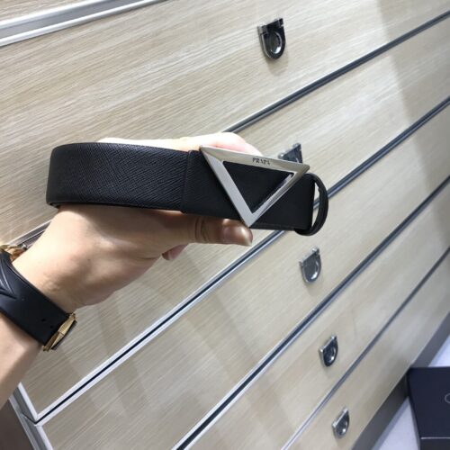High Quality Luxury Prada Saffiano Leather Belt – Style 22630 alternate view
