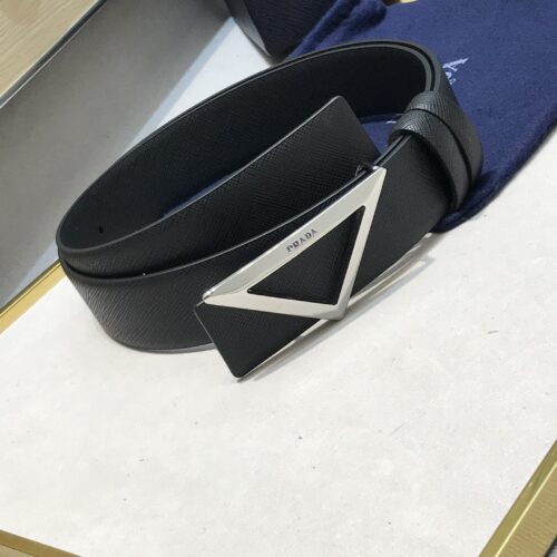 High Quality Luxury Prada Saffiano Leather Belt – Style 22630