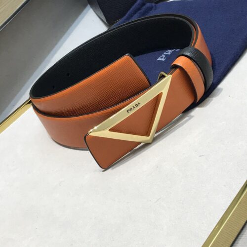 High Quality Luxury Prada Saffiano Leather Belt – Style 55398