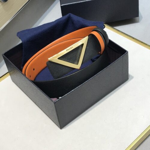 High Quality Luxury Prada Saffiano Leather Belt – Style 55398 product detail