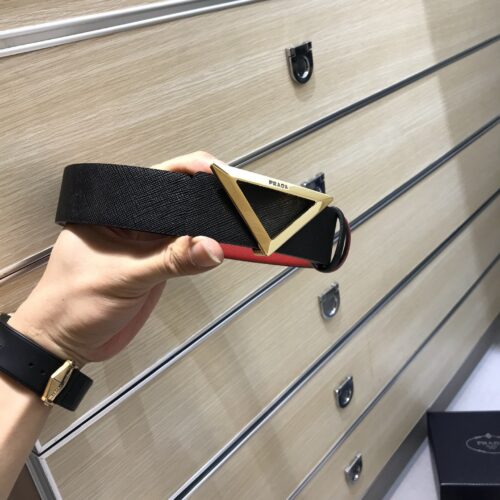 High Quality Luxury Prada Saffiano Leather Belt – Style 20934 alternate view