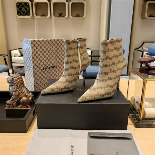 High Quality Luxury Balenciaga Pointed Toe Stiletto Boots