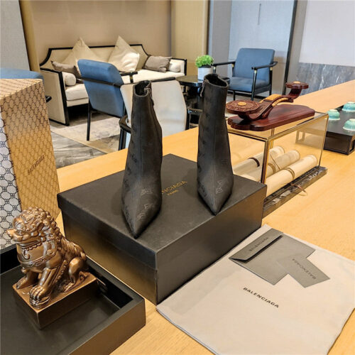 High Quality Luxury Balenciaga Pointed Toe Stiletto Boots – Style 28579 alternate view