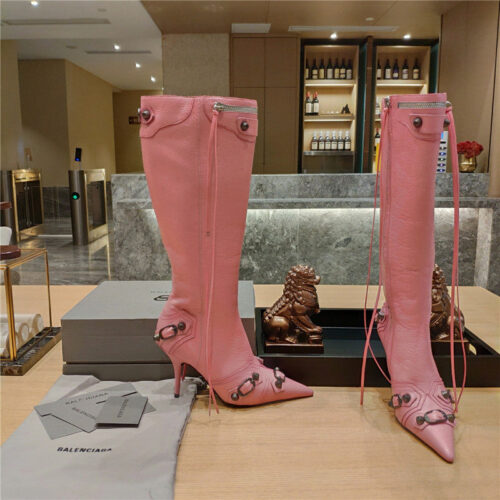 High Quality Luxury Balenciaga Lemon Point Toe Side Zip Tall Boots – Style 49603 alternate view