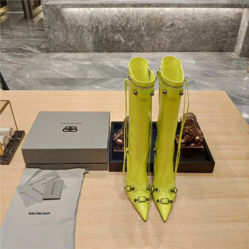 High Quality Luxury Balenciaga Lemon Point Toe Side Zip Tall Boots – Style 47907 product detail