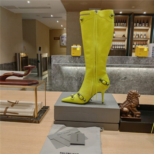 High Quality Luxury Balenciaga Lemon Point Toe Side Zip Tall Boots – Style 47907 product detail