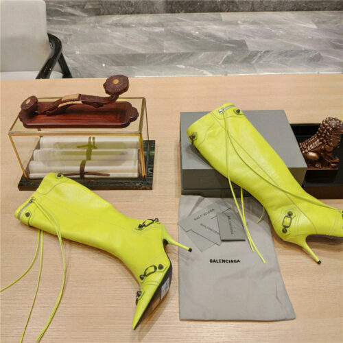 High Quality Luxury Balenciaga Lemon Point Toe Side Zip Tall Boots – Style 47907 product detail