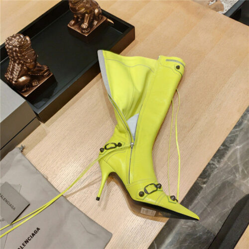 High Quality Luxury Balenciaga Lemon Point Toe Side Zip Tall Boots – Style 47907 product detail