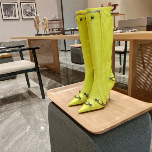 High Quality Luxury Balenciaga Lemon Point Toe Side Zip Tall Boots – Style 47907 product detail