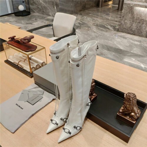 High Quality Luxury Balenciaga Lemon Point Toe Side Zip Tall Boots product detail
